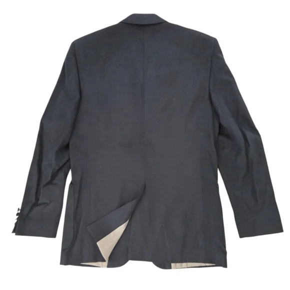 Vintage Lanvin Black Feather Suede Blazer Mort Wallin Mens 40R USA Made Luxury